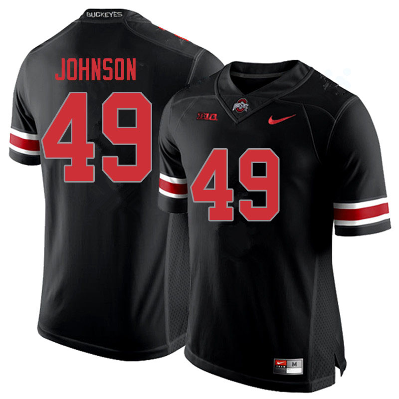 Men #49 Xavier Johnson Ohio State Buckeyes College Football Jerseys Sale-Blackout